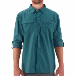 Cheapest ❤️ NRS Long Sleeve Guide 👕 Shirt - Men's (Spring 2022) 💯 -Helinox Shop 10012 02 Atlantic Model FrontUp 081220 2000x2000 rsz 77649.1647975369.1280.1280 49260.1660175750